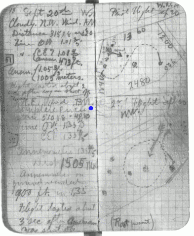 File:WrightBrothersFirstCircleFlightLogBook.gif