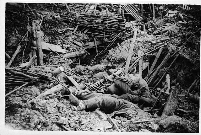 File:Battle of Messines - destroyed German trench.jpg