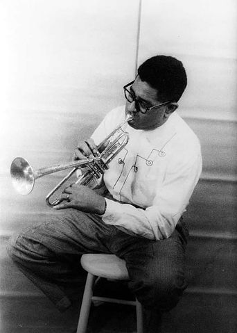 File:Dizzy Gillespie playing horn 1955.jpg
